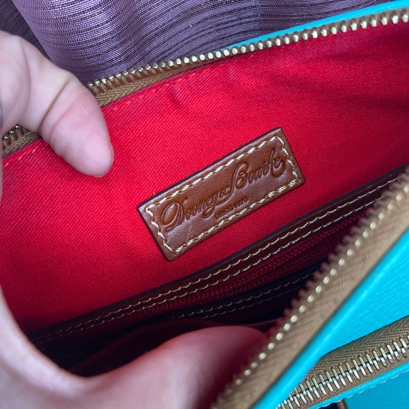 Dooney & Bourke Aqua and Brown Crossbody Bag - Picture 10 of 12